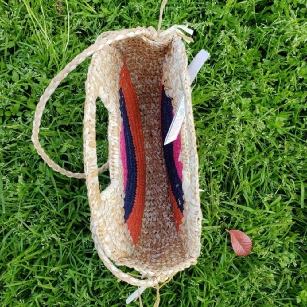 Topshop Straw Crossbody Bucket Summer Bag - Picture 2 of 6